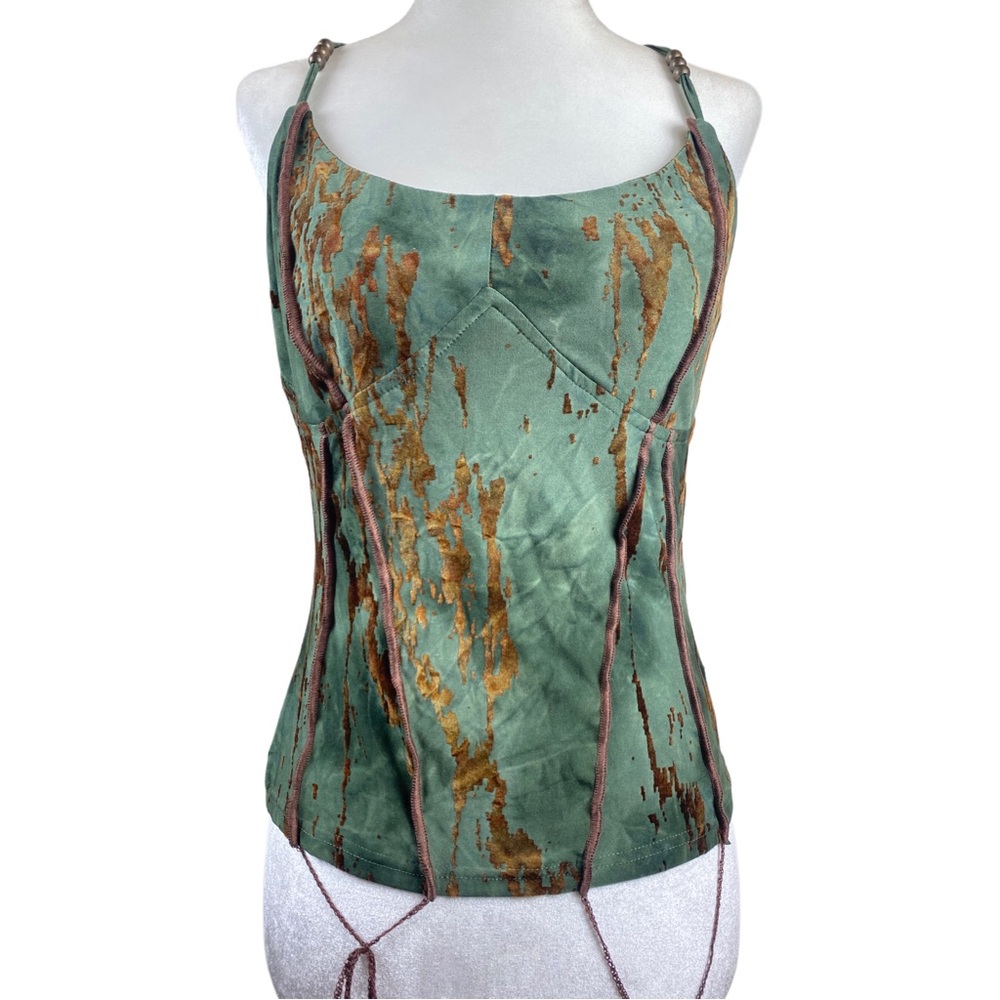 Fashion Nova Green and Brown Camisole